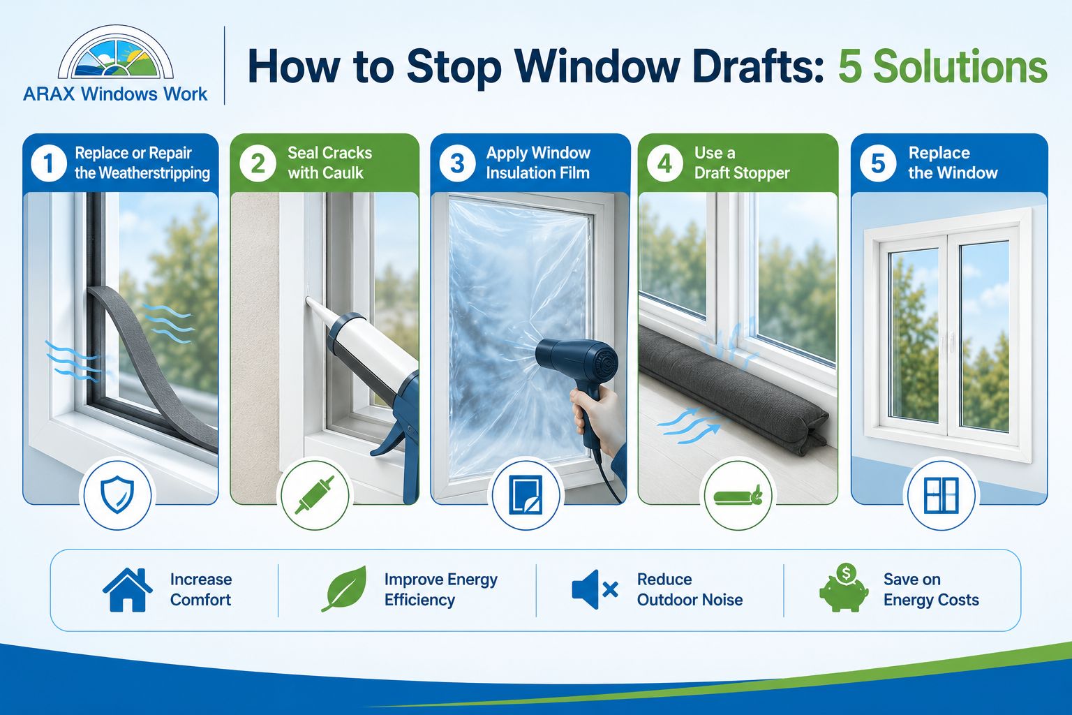How to stop window drafts infographic How to stop window drafts infographic