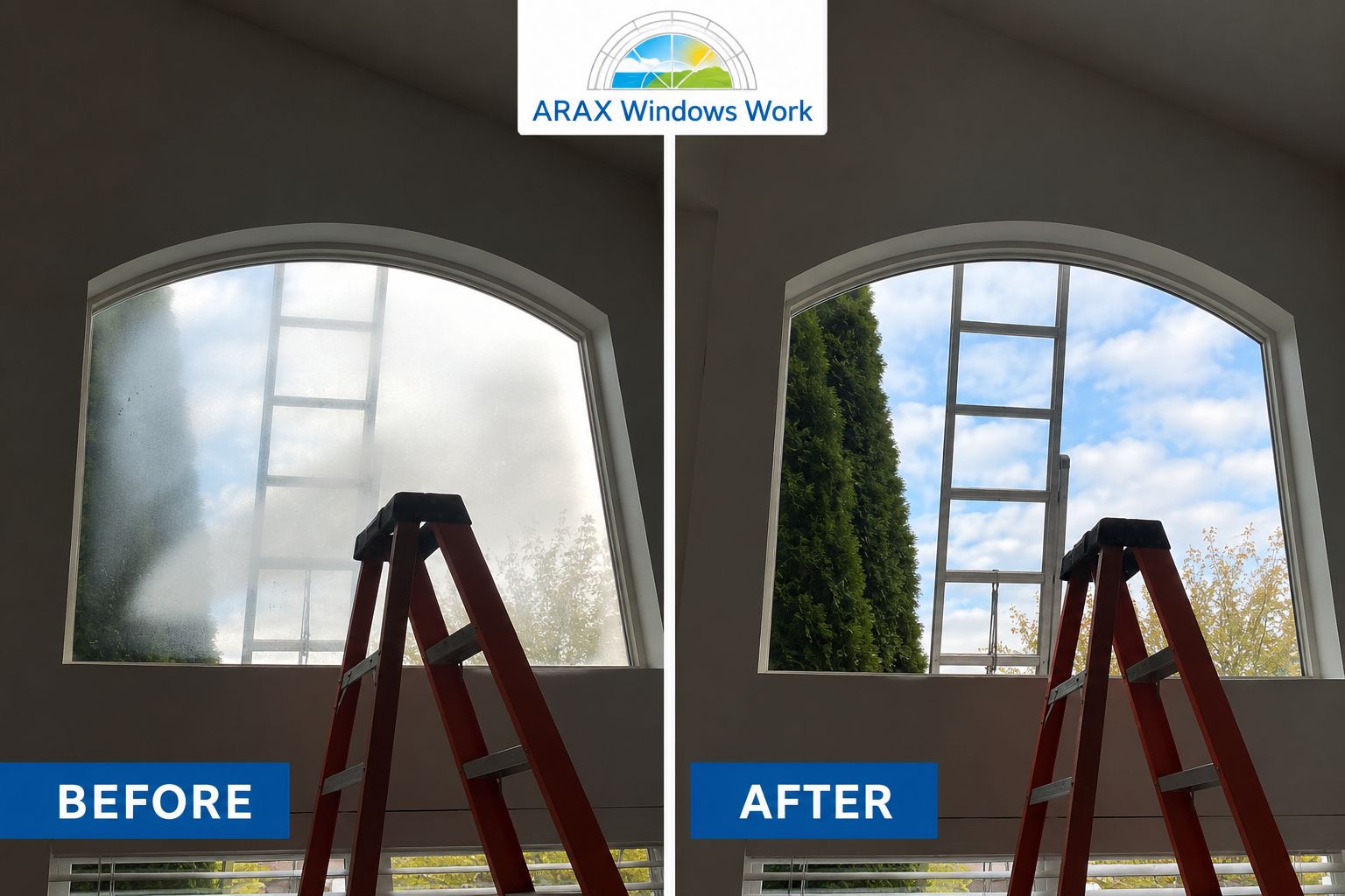 Arched Window Before and After