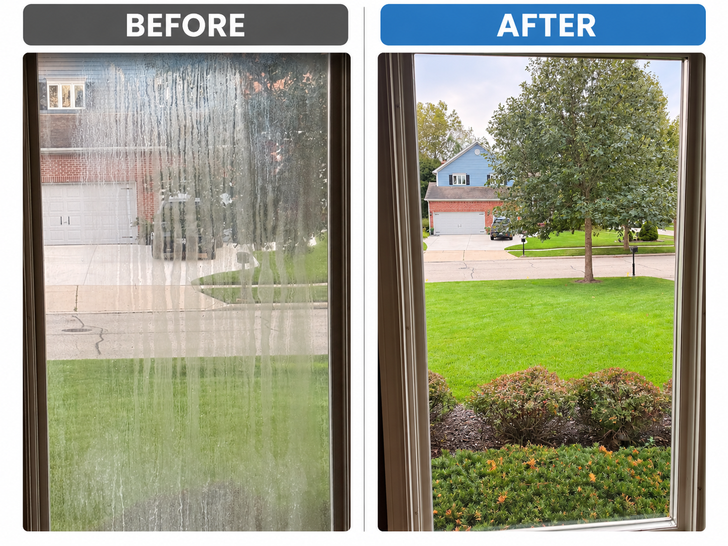 Before and After Foggy Window Repair