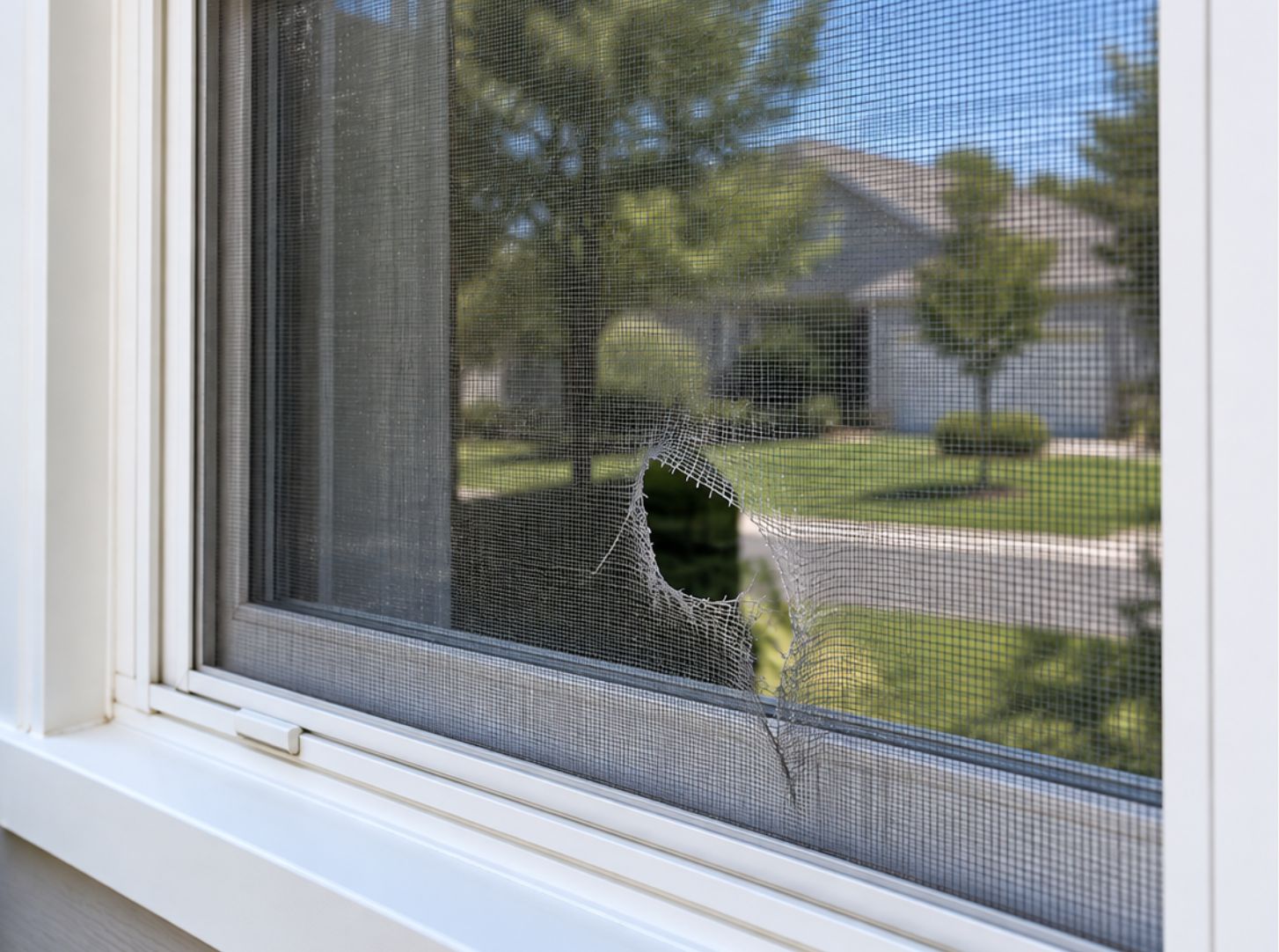 Torn window screen repair