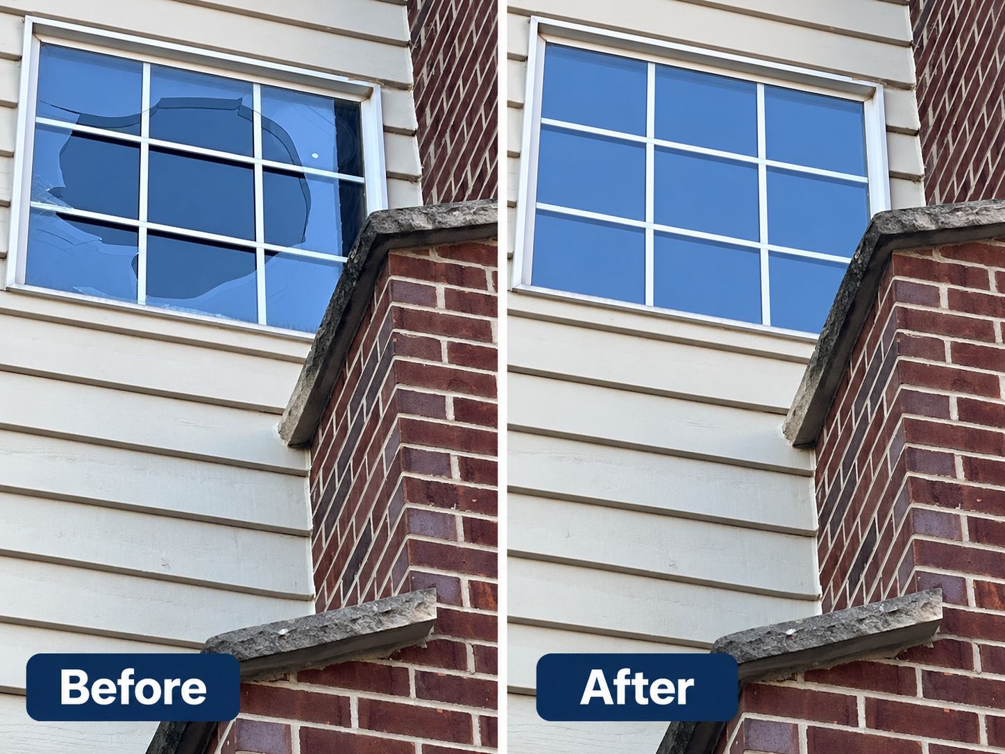 before and after window glass replacement hinsdale