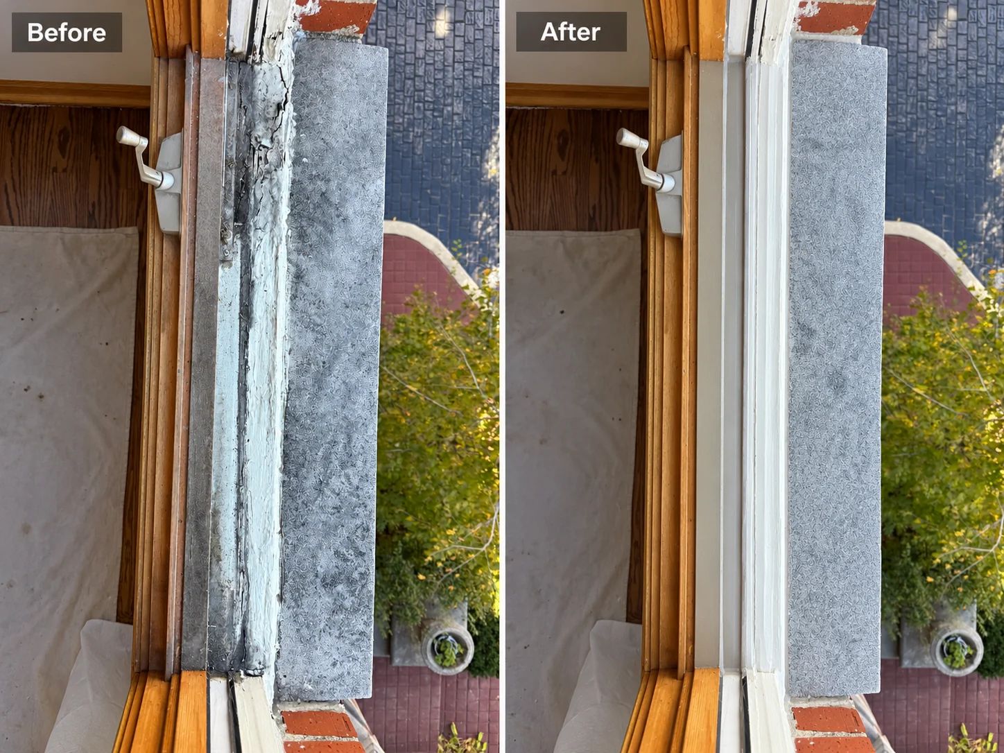 window sill repair in lake zurich before and after